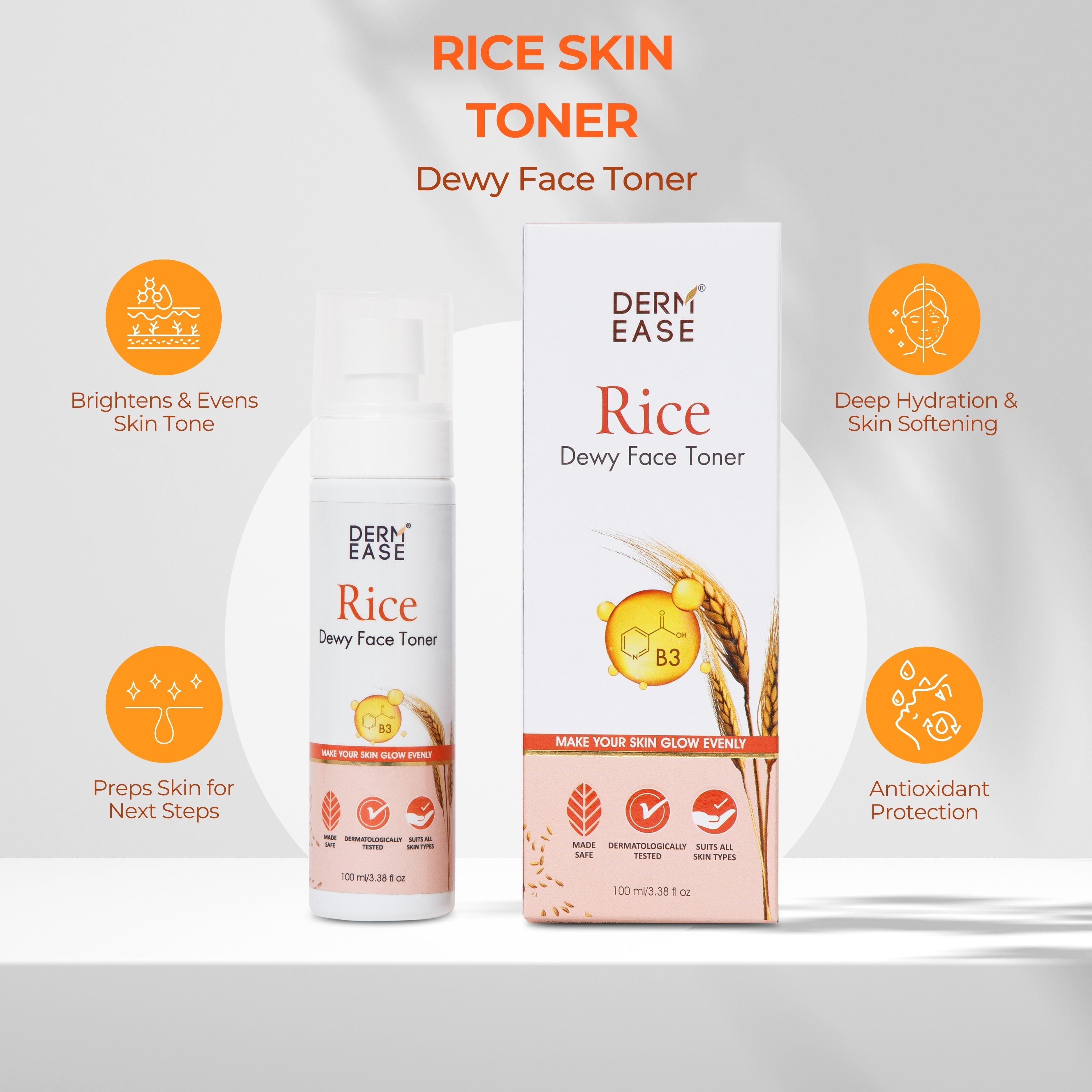 DERM EASE RICE TONER